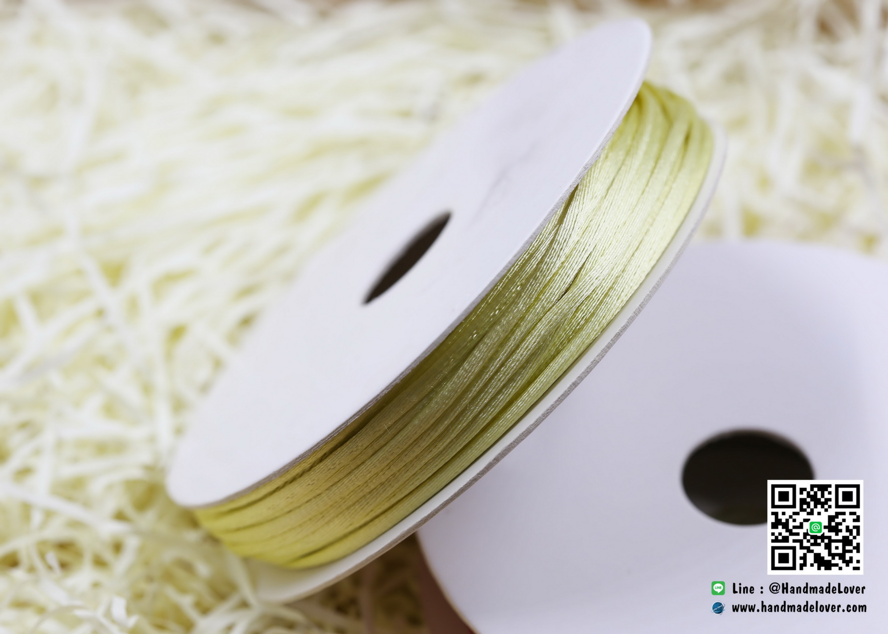 เชือกหางหนู สีเหลืองครีม [2] ขนาด 2 มิล [อย่างดี เนื้อนุ่ม]