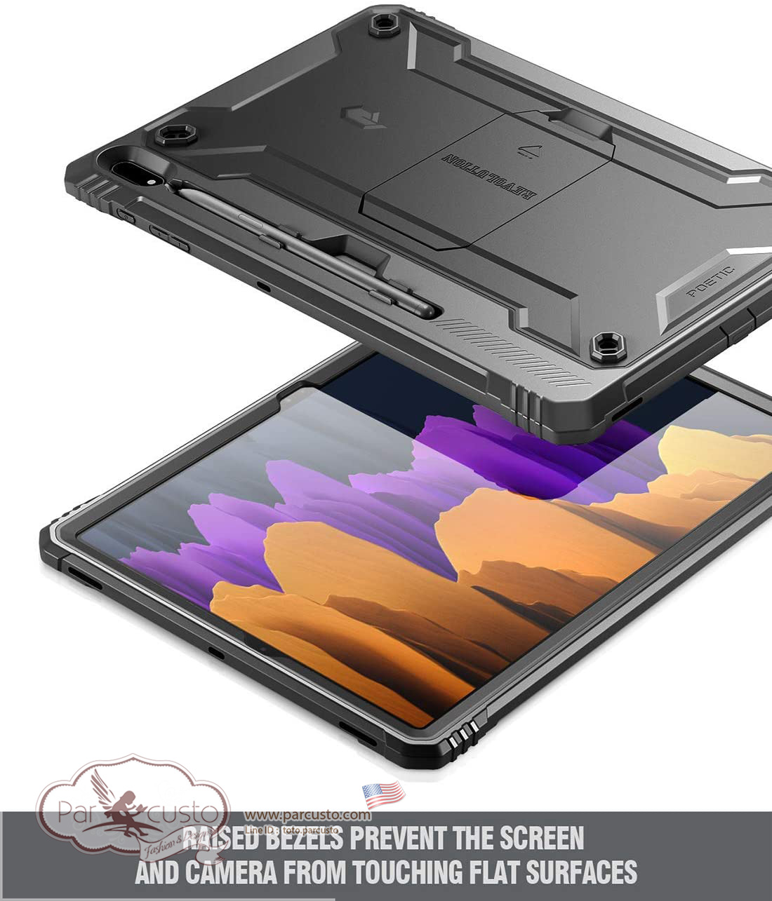 เคสกันกระแทก Samsung Galaxy Tab S7 Plus 12.4 inch 2020 [Revolution Series] จาก Poetic [Pre-order USA]