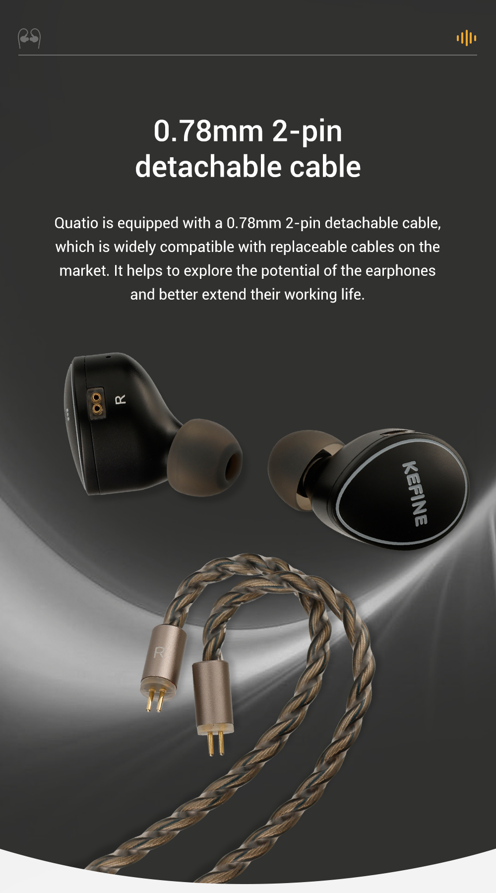 Kefine Quatio หูฟัง IEMs Hybrid 4 ไดรเวอร์ 2DD+2BA เปลี่ยนท่อนำเสียงได้ ปลั๊กหูฟังแบบโมดูลาร์ ประกันศูนย์ไทย