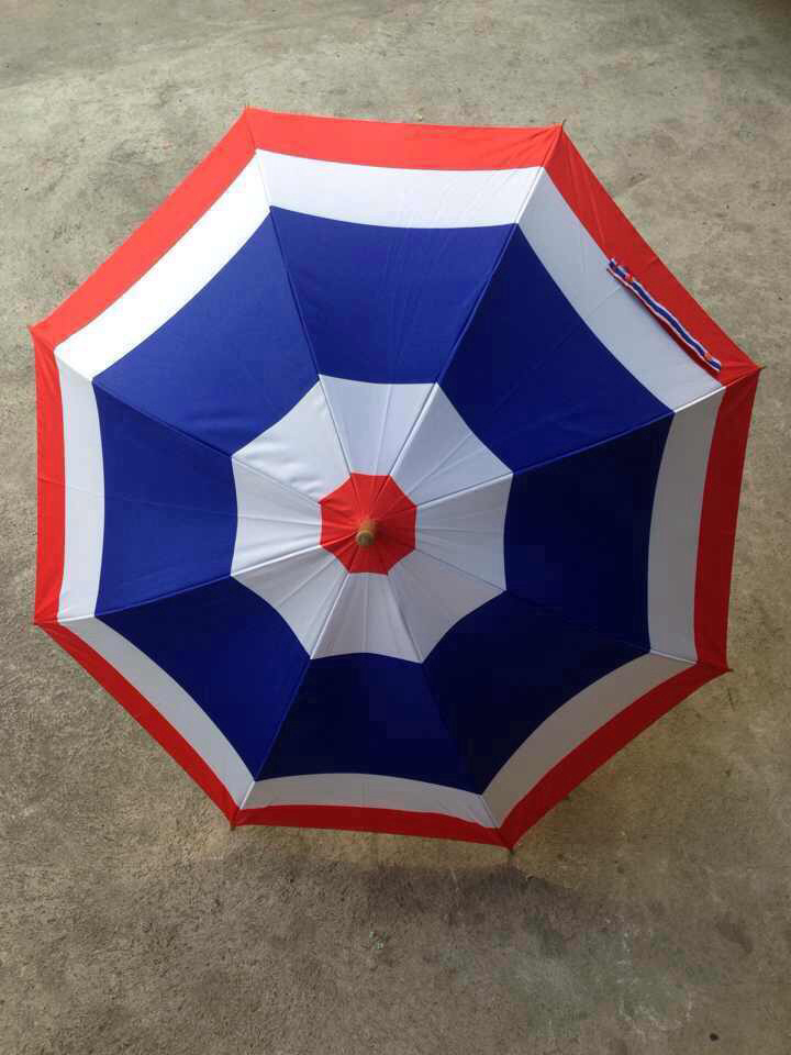 ร่มลายธงชาติ 22 นิ้ว ผ้าUV โครงโลหะ ออโต้เปิด ด้ามจับงอ