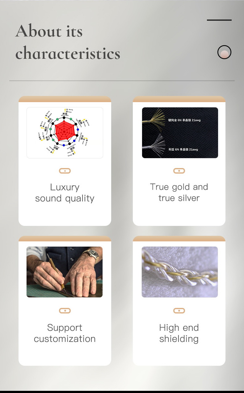 ขาย Hakugei Heimdallr สายอัพเกรดหูฟัง 6N silver ชุบทอง + 6N silver Litz