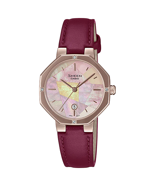 นาฬิกา คาสิโอ Casio SHEEN SAPPHIRE CRYSTAL คริสตัลแซฟไฟร์ SHE-4543 series รุ่น SHE-4543CGL-4A ของแท้ รับประกัน1ปี