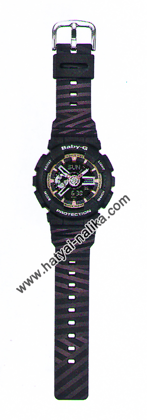 นาฬิกา Casio Baby-G BA-110CH CHANCE series รุ่น BA-110CH-1A (สีดำสายลายริบบิ้น) ของแท้ รับประกัน1ปี