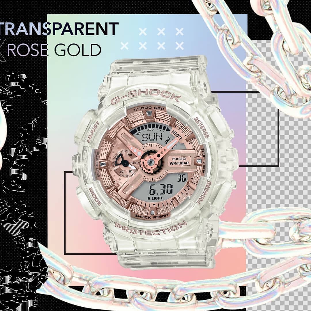 นาฬิกา Casio G-Shock มินิ S-Series Special Color GMA-S110SR Skeleton Rose Gold series รุ่น GMA-S110SR-7A ของแท้ รับประกัน1ปี