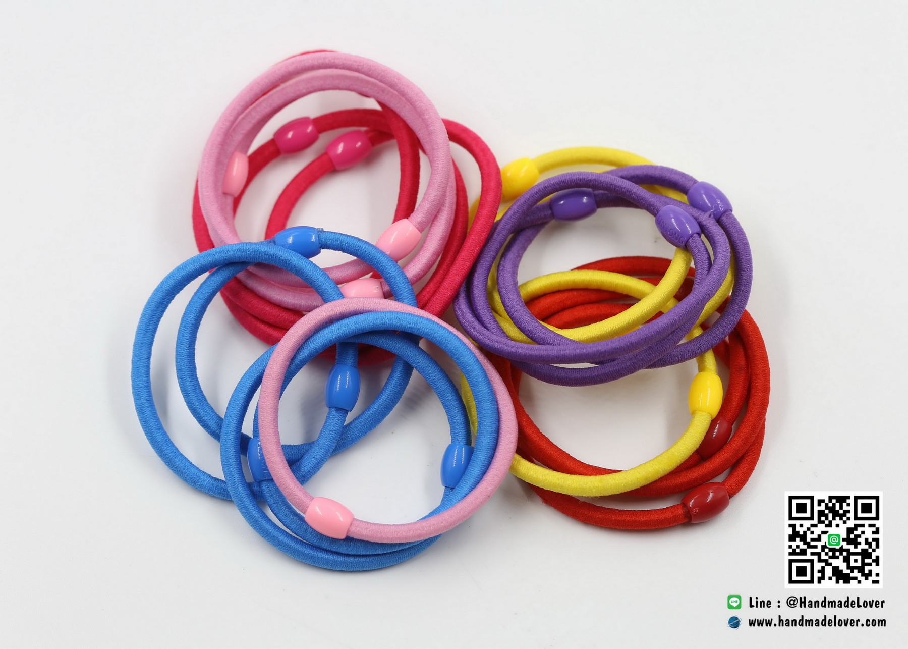 ยางรัดผม สีสดใส [บรรจุ 20 ชิ้น]