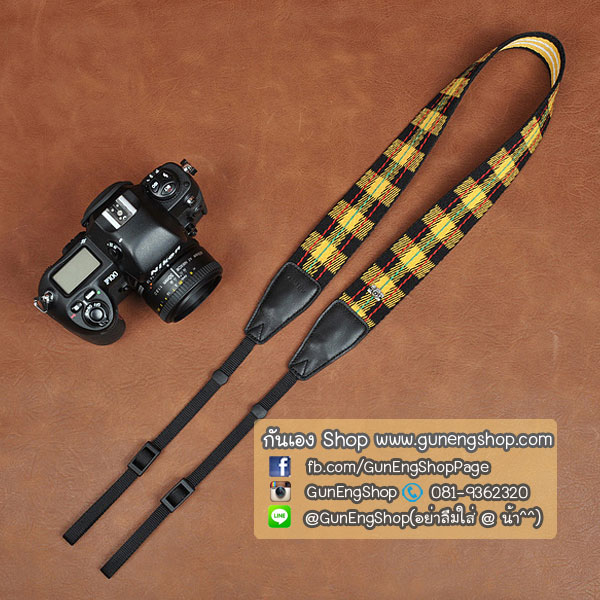 สายกล้องคล้องคอลายสวยๆ cam-in Scott Yellow