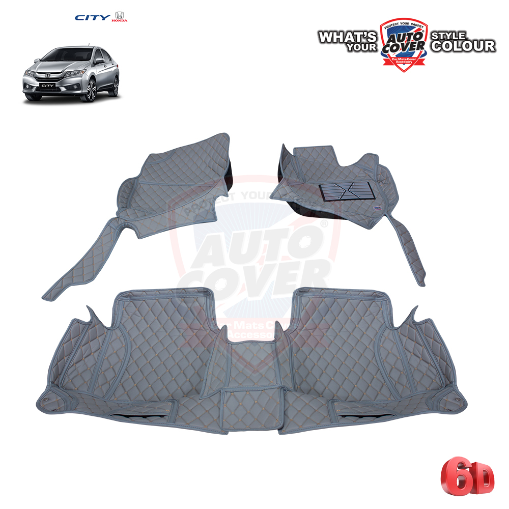 พรมปูพื้นรถยนต์ 6D รถ HONDA ALL NEW CITY ปี 2014-2019 พรมรถยนต์ ชุดภายในห้องโดยสาร จำนวน 3 ชิ้น