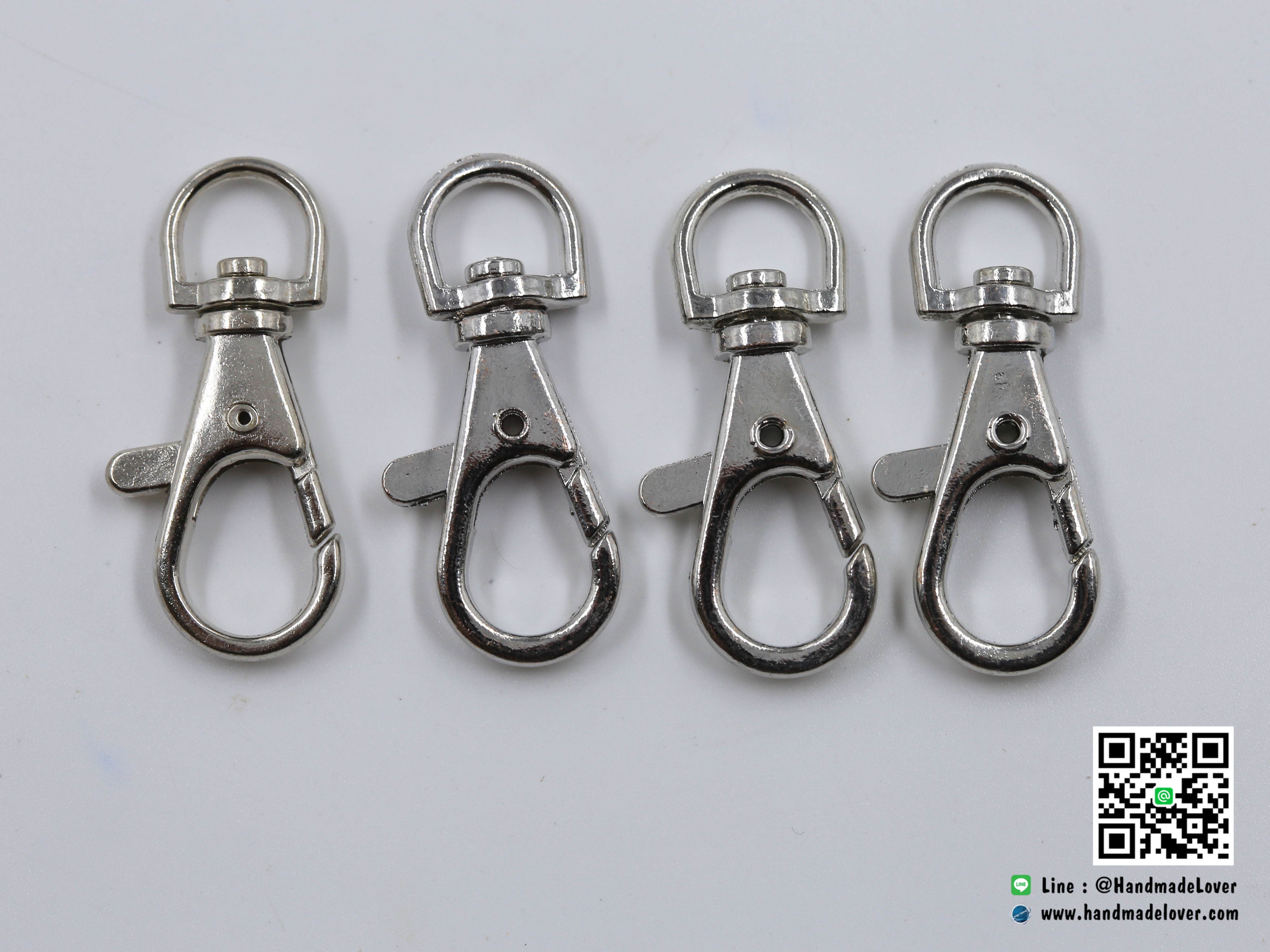 ตะขอก้ามปู สีนิเกิล ขนาด 13 x 38 mm.