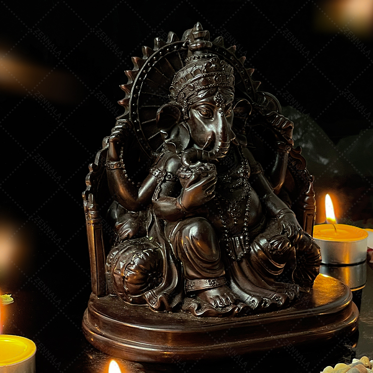 พระพิฆเนศนั่งบัลลังก์ ปางรัศมี มหาเศรษฐีพันล้าน