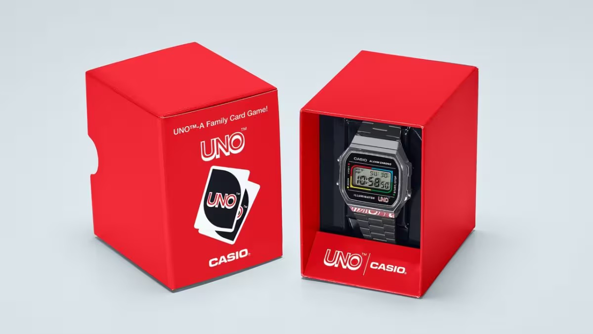 นาฬิกา คาสิโอ CASIO x UNO Card Game Vintage Limited รุ่น A168WEUC-1A ของแท้ รับประกัน1ปี