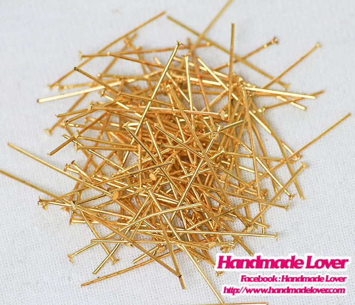 เฮดพิน สีทอง ขนาด 3 cm. [แพ็ค 100 ชิ้น]