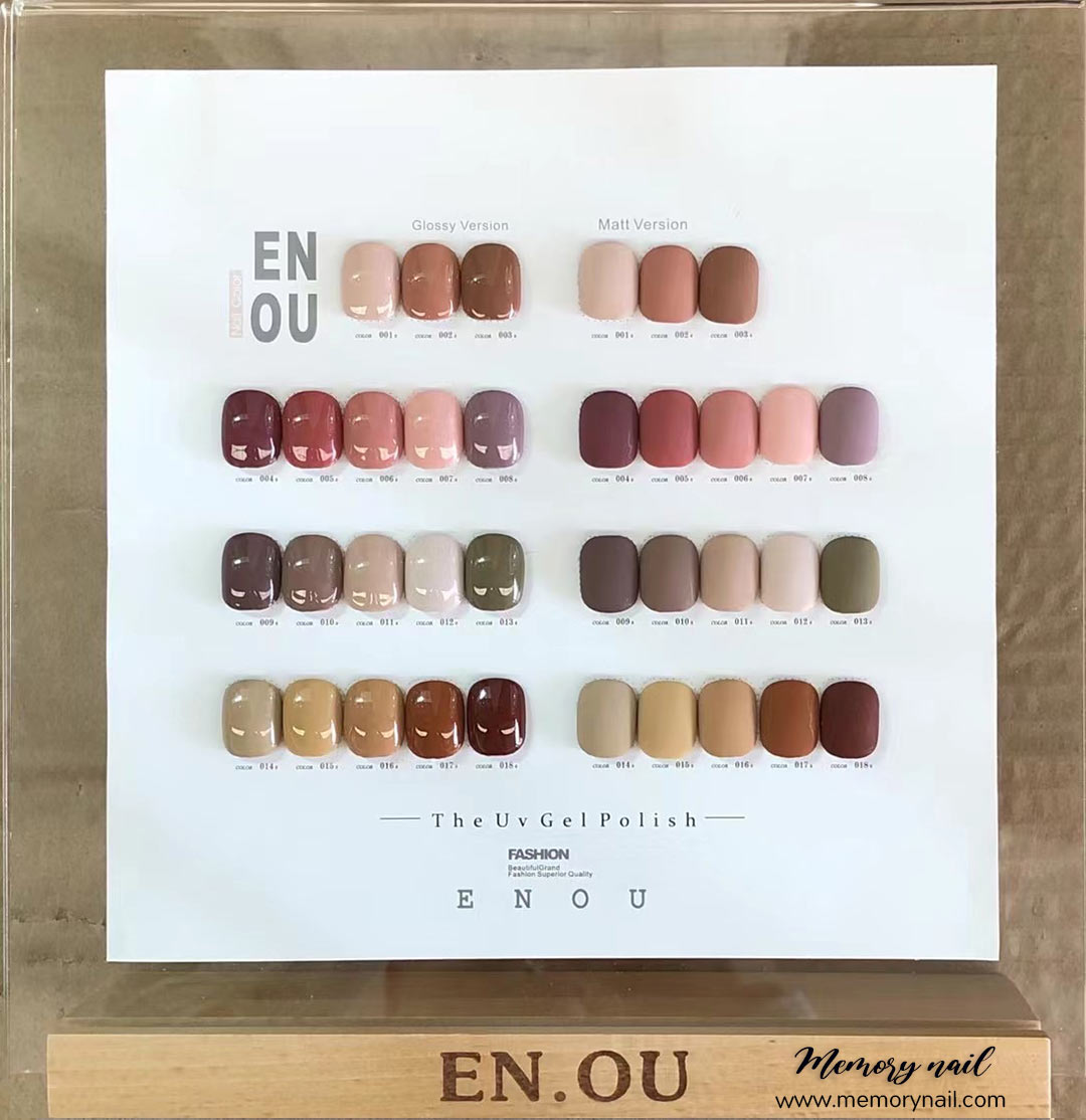 สีเจล EN OU+ โทนสี นูด ชมพู ชุด18สี พร้อมชาร์ตสี 1เซ็ต สีเจลทาเล็บ (( นูด ชมพู ชุด18สี )) ยาทาเล็บเจล