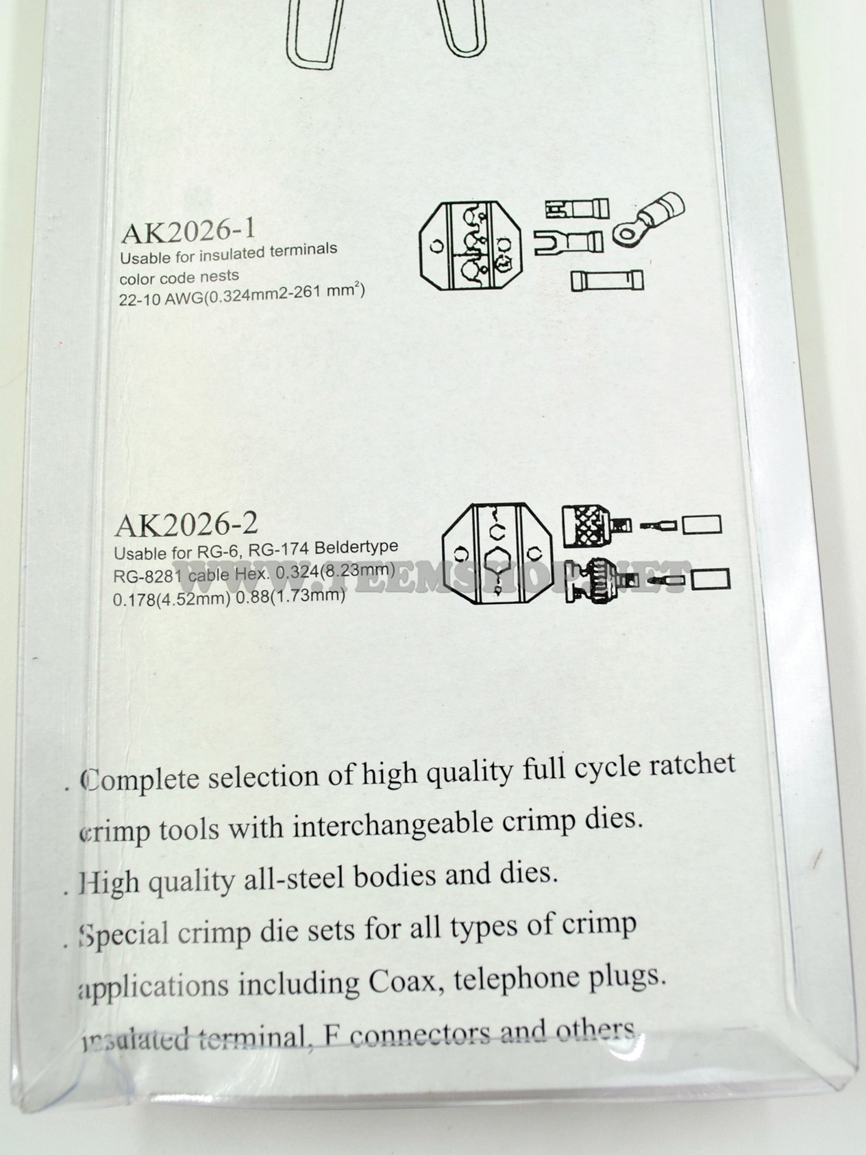 KANZAWA คีมย้ำหัวสาย NO.AK2026-1 ย้ำหางปลาหุ้ม Made in Taiwan