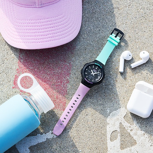 นาฬิกา Casio Baby-G G-SQUAD BSA-B100MT Misty Pastel Color รุ่น BSA-B100MT-1A ของแท้ รับประกัน1ปี