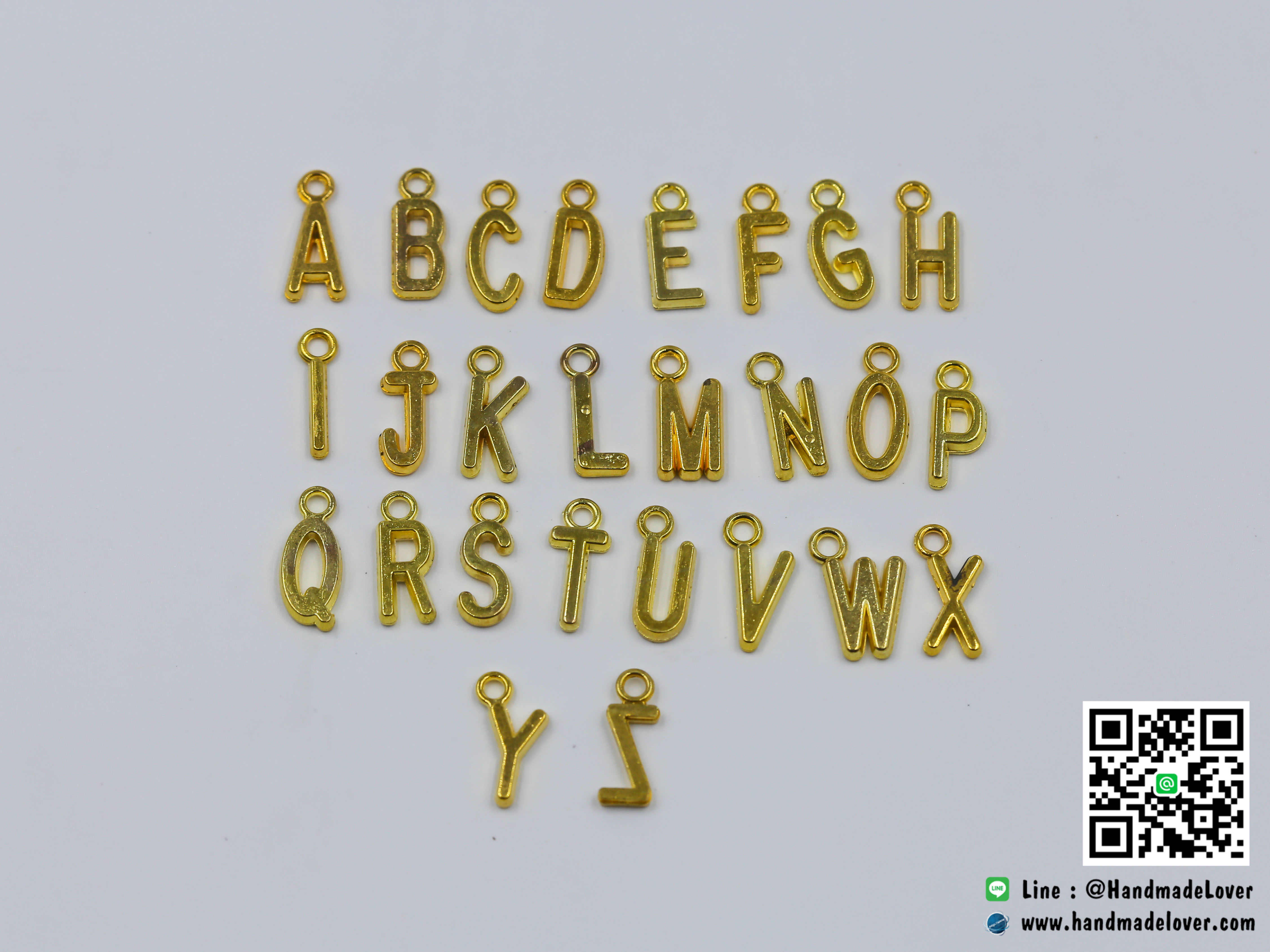 จี้,ตัวห้อยซิปโลหะ สีทอง ตัว "A-Z" แบบห้อย