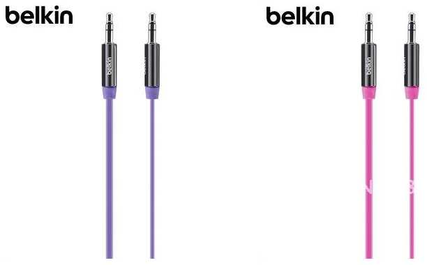 ขายสาย Belkin Mix it AUX สาย AUX เส้นแบนยาวขนาด0.9เมตรหัวแบบ Mini To Mini 3.5mm ใช้ฟังเพลงบนรถ/ลำโพง/เครื่องเสียง