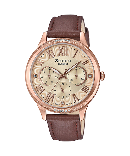 นาฬิกา คาสิโอ Casio SHEEN MULTI-HAND SHE-3058 series รุ่น SHE-3058PGL-9A ของแท้ รับประกัน1ปี