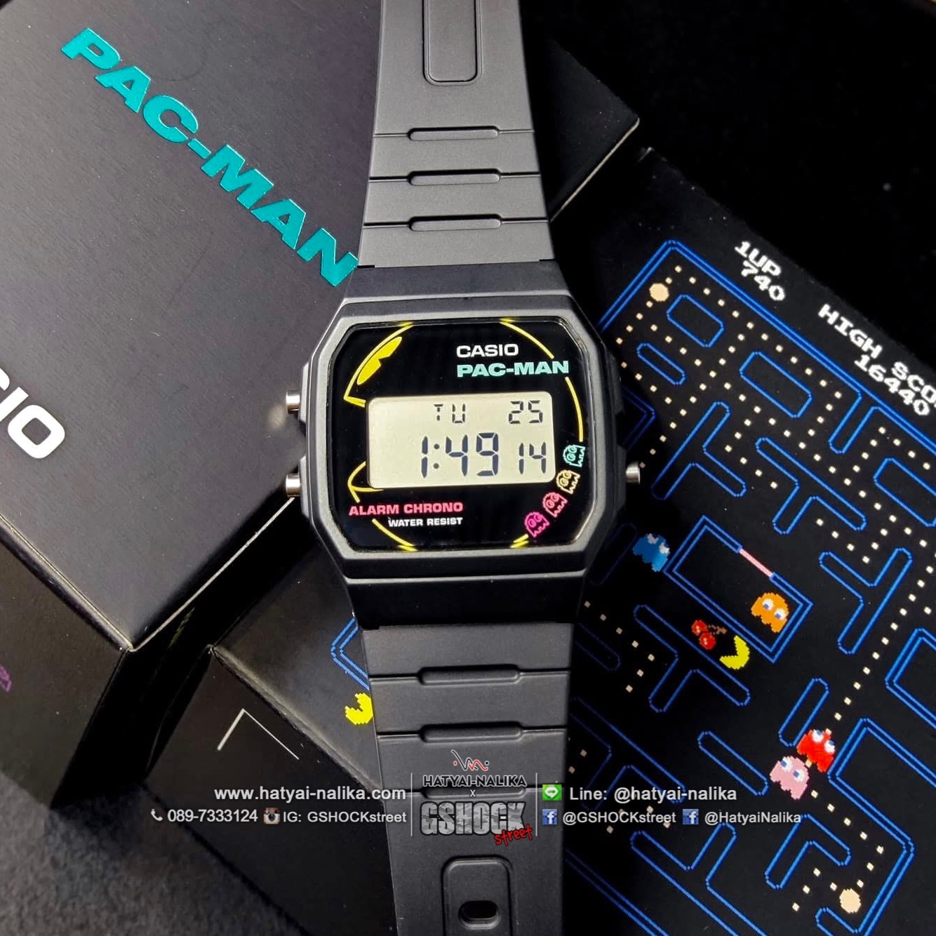 นาฬิกา คาสิโอ CASIO x PAC-MAN Limited Collaboration models รุ่น F-91WPC-1A ของแท้ รับประกัน1ปี