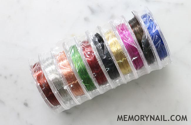 ลวดแต่งเล็บ 10 สี 10 ม้วน