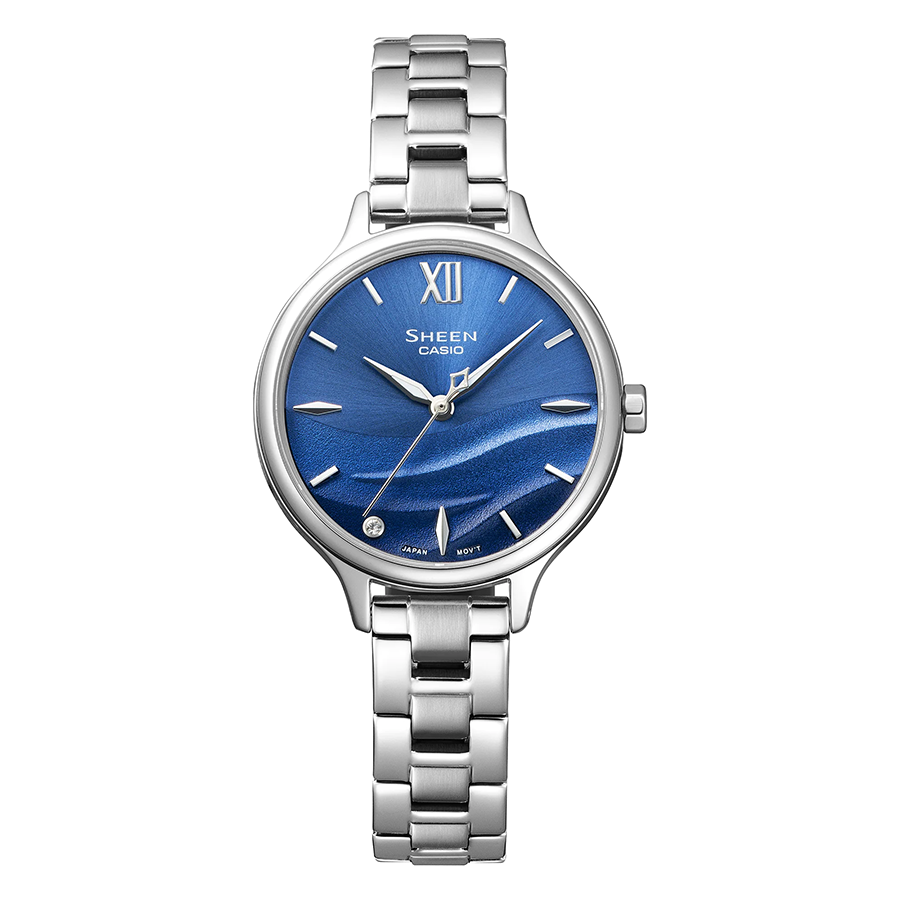 นาฬิกา คาสิโอ Casio SHEEN SAPPHIRE CRYSTAL คริสตัลแซฟไฟร์ SHE-4550 series รุ่น SHE-4550D-2B ของแท้ รับประกัน1ปี