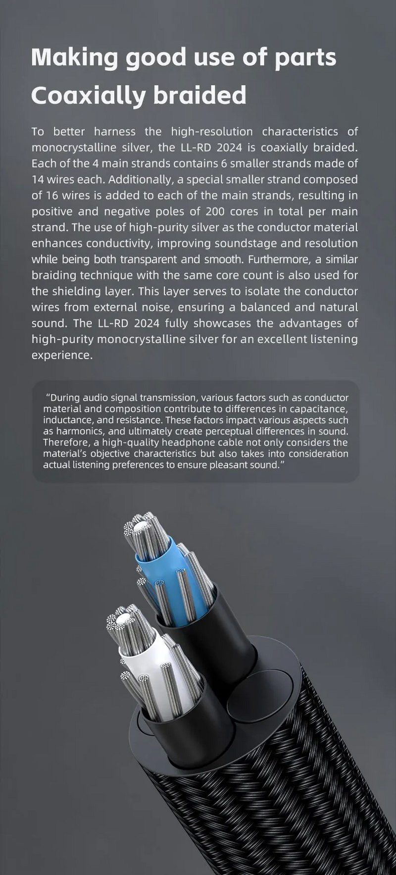 FiiO LL-RD 2024 รุ่นใหม่ปี 2024 สายอัพเกรดหูฟัง Headphone เงินสเตอร์ลิงผลึกเดี่ยวความบริสุทธิ์สูง ถอดเปลี่ยนปลั๊กได้ ประกันศูนย์ไทย