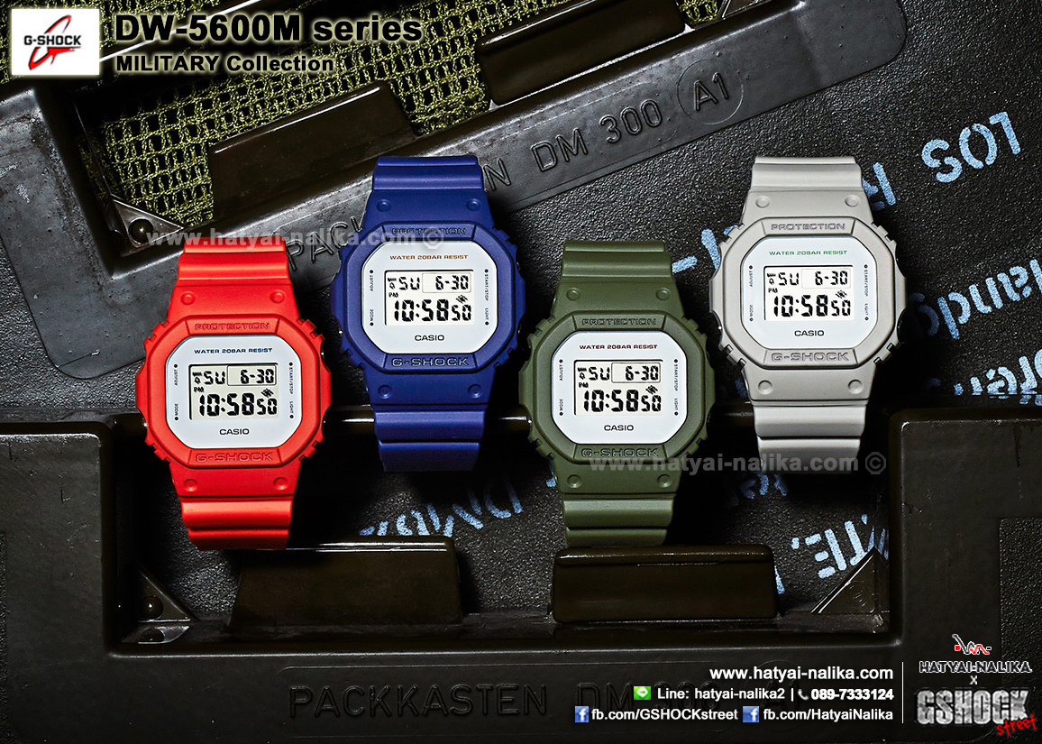 นาฬิกา คาสิโอ Casio G-Shock Military series รุ่น DW-5600M-2 (นำเข้า Japan กล่องหนังญี่ปุ่น) [หายาก ไม่วางขายในไทย] ของแท้ รับประกัน 1 ปี