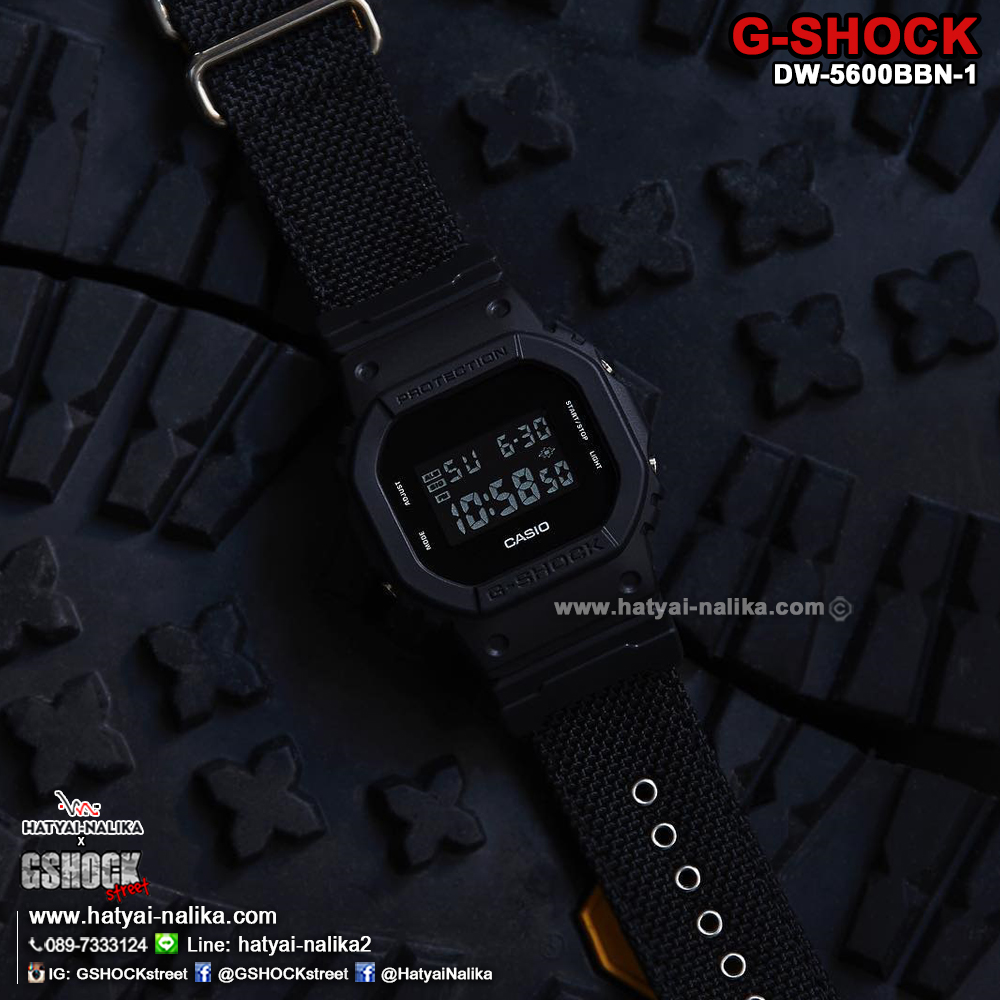 นาฬิกา Casio G-Shock Limited Black out Basic Nilon band series รุ่น DW-5600BBN-1 ของแท้ รับประกัน1ปี