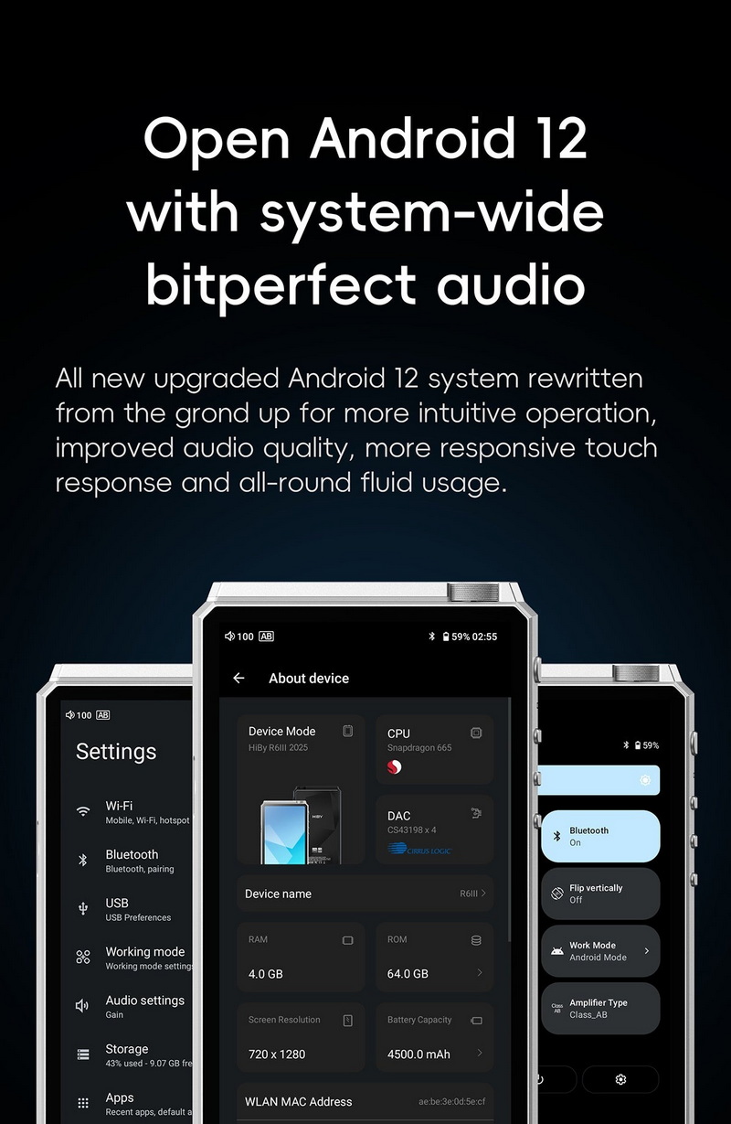 HiBy R6III 2025 DAP พกพาชิป CS43198 x4 สลับคลาสแอมป์ได้ รองรับ MQA ประกันศูนย์ไทย