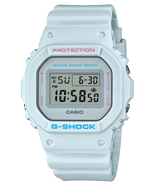 นาฬิกา Casio G-Shock Special color DW-5600SC Spring Color series รุ่น DW-5600SC-8 “สีเทาอมฟ้า” ของแท้ รับประกัน1ปี
