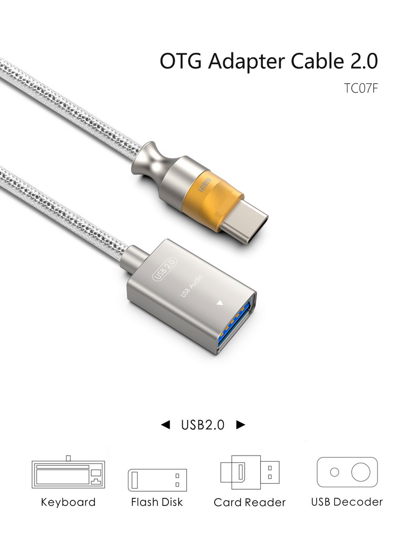 DD TC07F สายแปลง TypeC เป็น USB 2.0 OTG สำหรับต่อกับอุปกรณ์เครื่องเสียง ประกันศูนย์ไทย