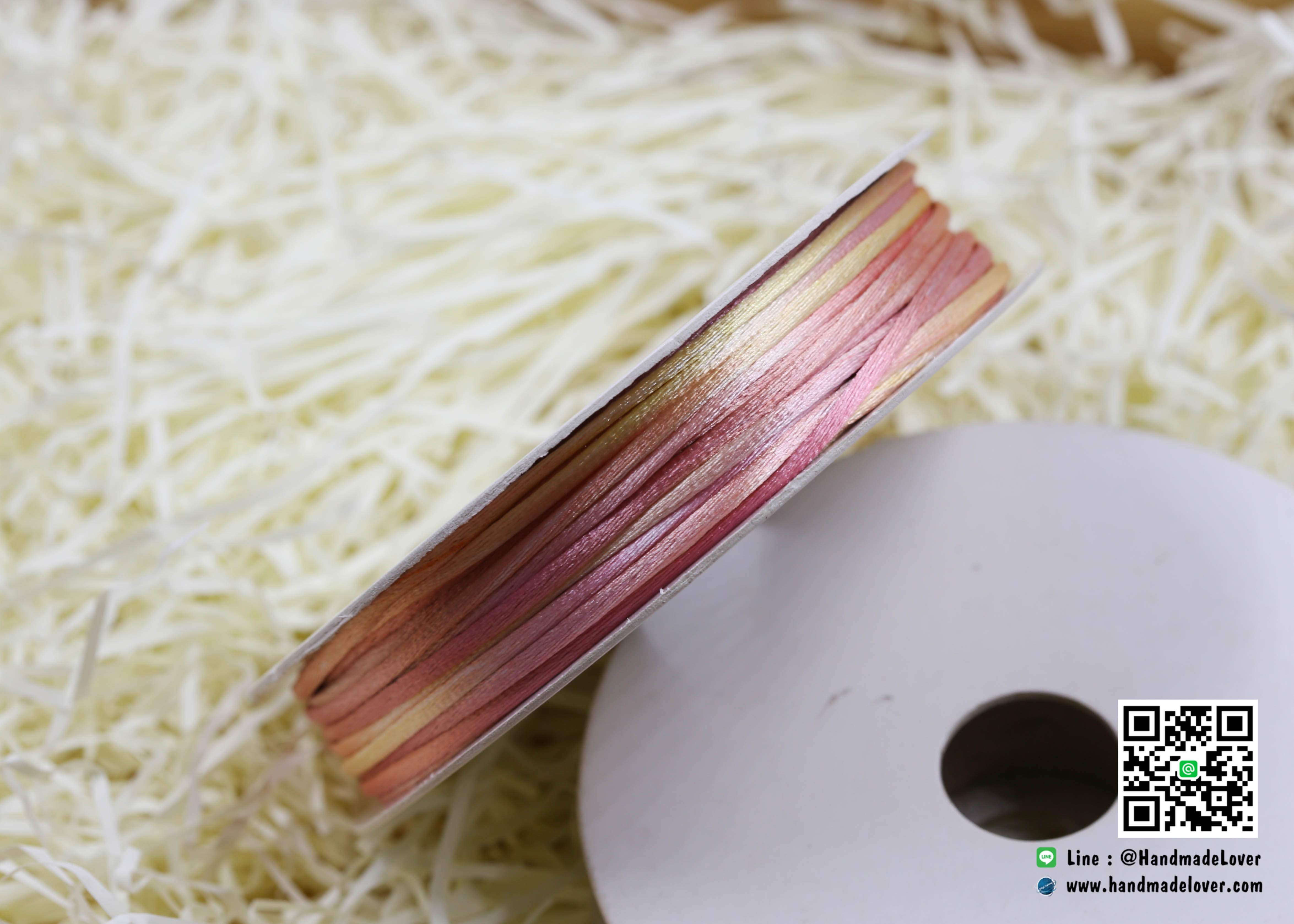 เชือกหางหนู สีรุ้งโทนชมพู พาสเทล [17] ขนาด 2 มิล [อย่างดี เนื้อนุ่ม]