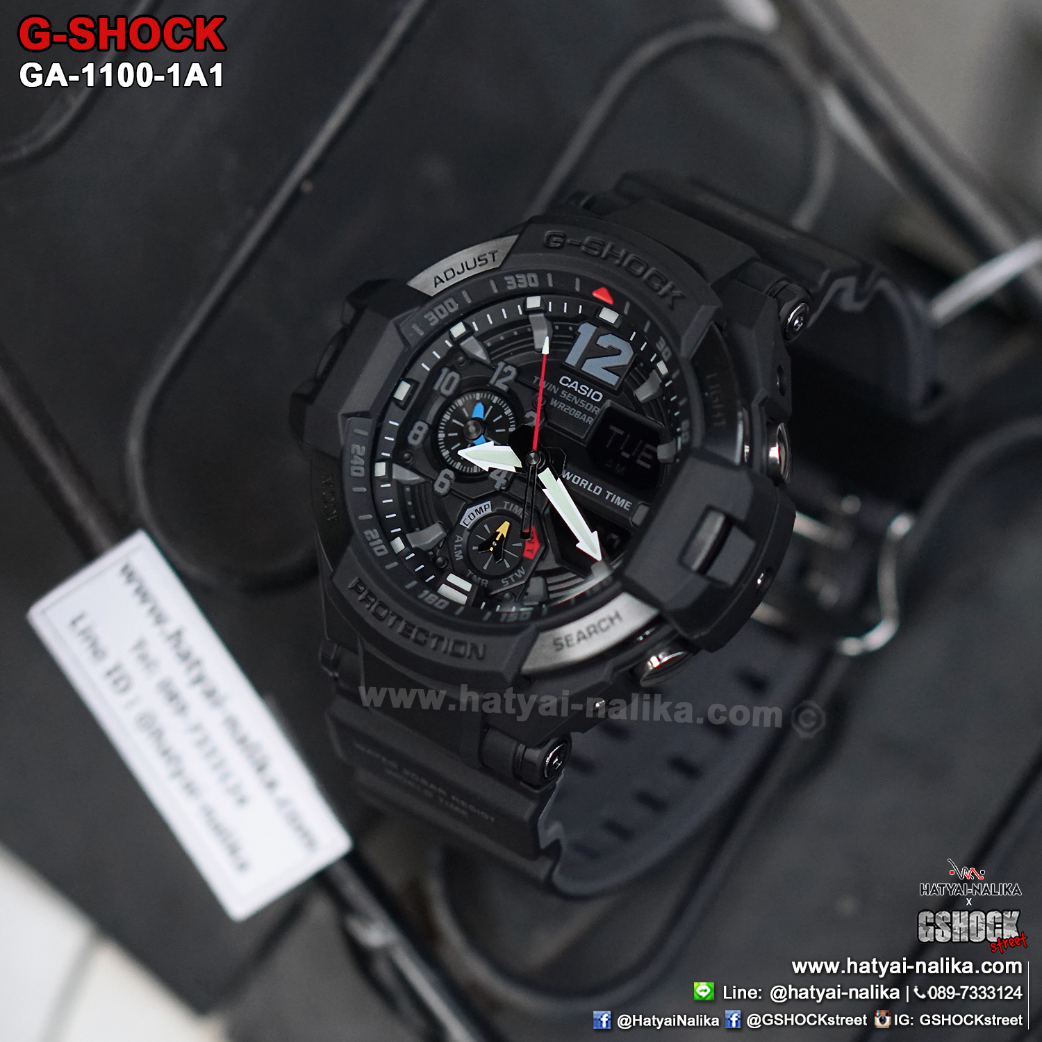 นาฬิกา Casio G-Shock นักบิน GRAVITYMASTER GA-1100 series รุ่น GA-1100-1A1 ของแท้ รับประกัน1ปี
