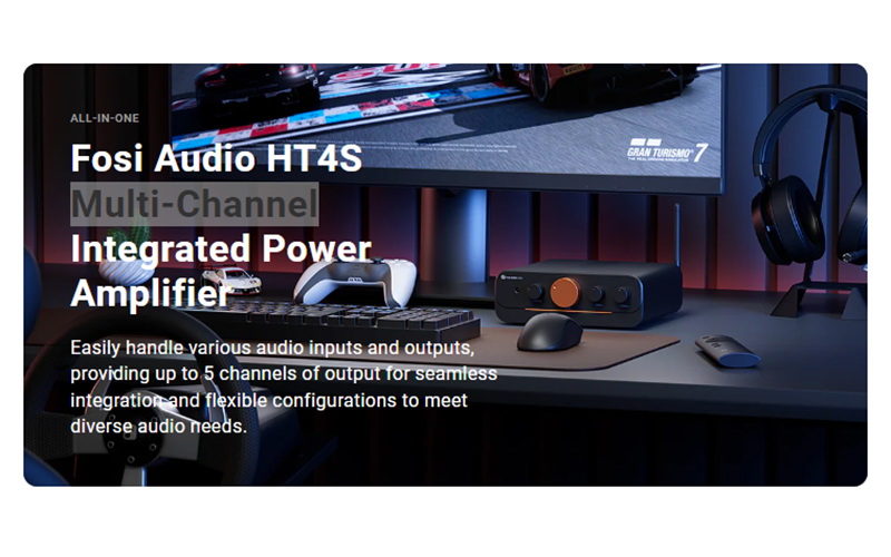 Fosi HT4S Bluetooth Amplifier ตั้งโต๊ะ ชิป TPA3116 x2 รองรับการตั้งค่าช่องสัญญาณเสียง 4.1 หรือ 5.0 ประกันศูนย์ไทย