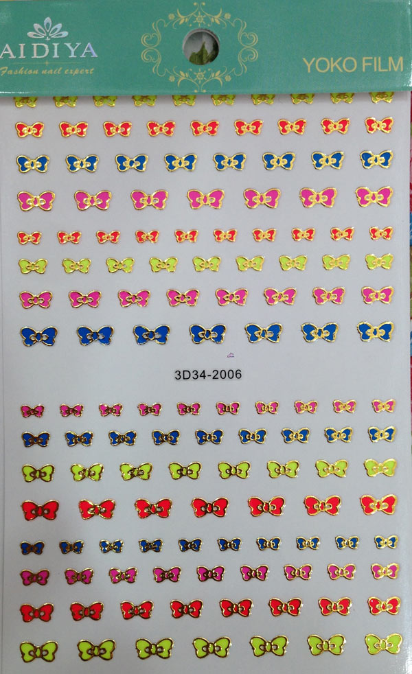 สติ๊กเกอร์ติดเล็บ ลายโบว์