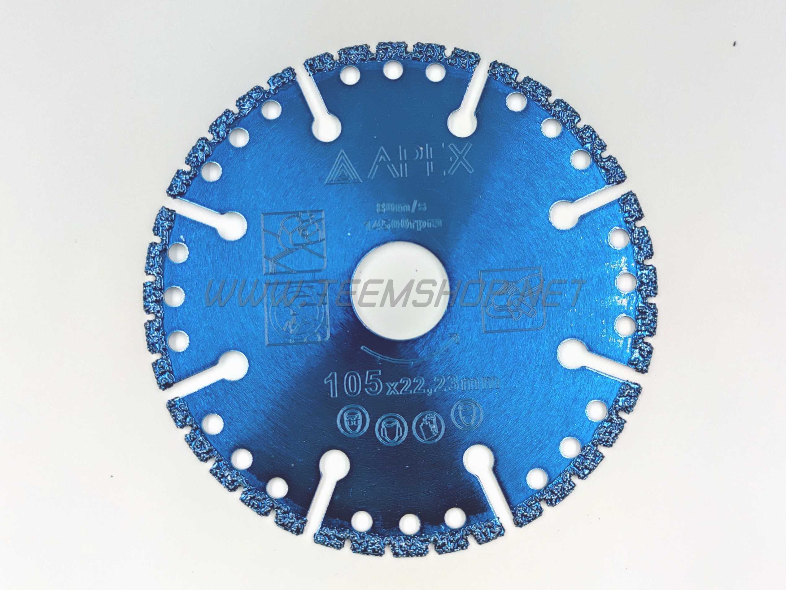 APEX ใบเพชรเกร็ด ตัดสารพัด น้ำเงิน AS-VB105 4" 105mm.