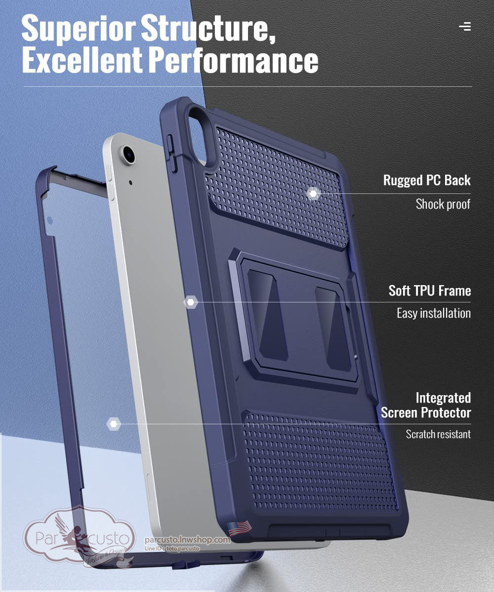 เคสกันกระแทก Apple New iPad 10.9 Gen 10 (2022) [Rugged Hybrid] จาก MoKo [Pre-order USA]