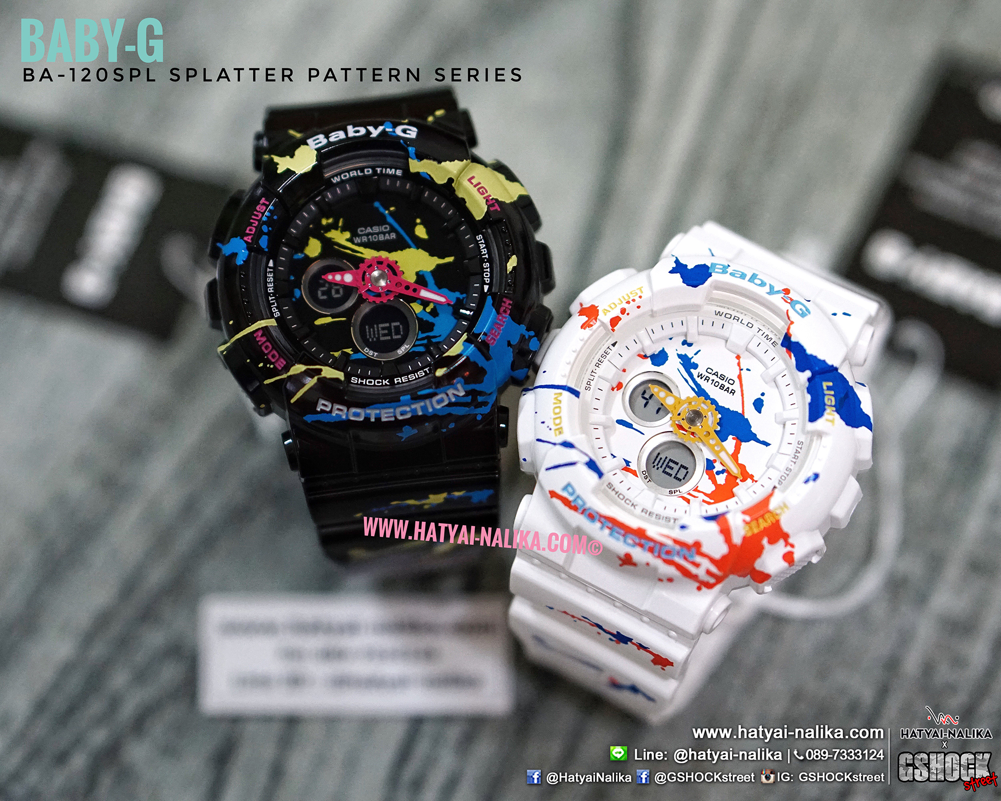 นาฬิกา Casio Baby-G BA-120SPL Splatter Pattern series รุ่น BA-120SPL-7A ของแท้ รับประกัน1ปี