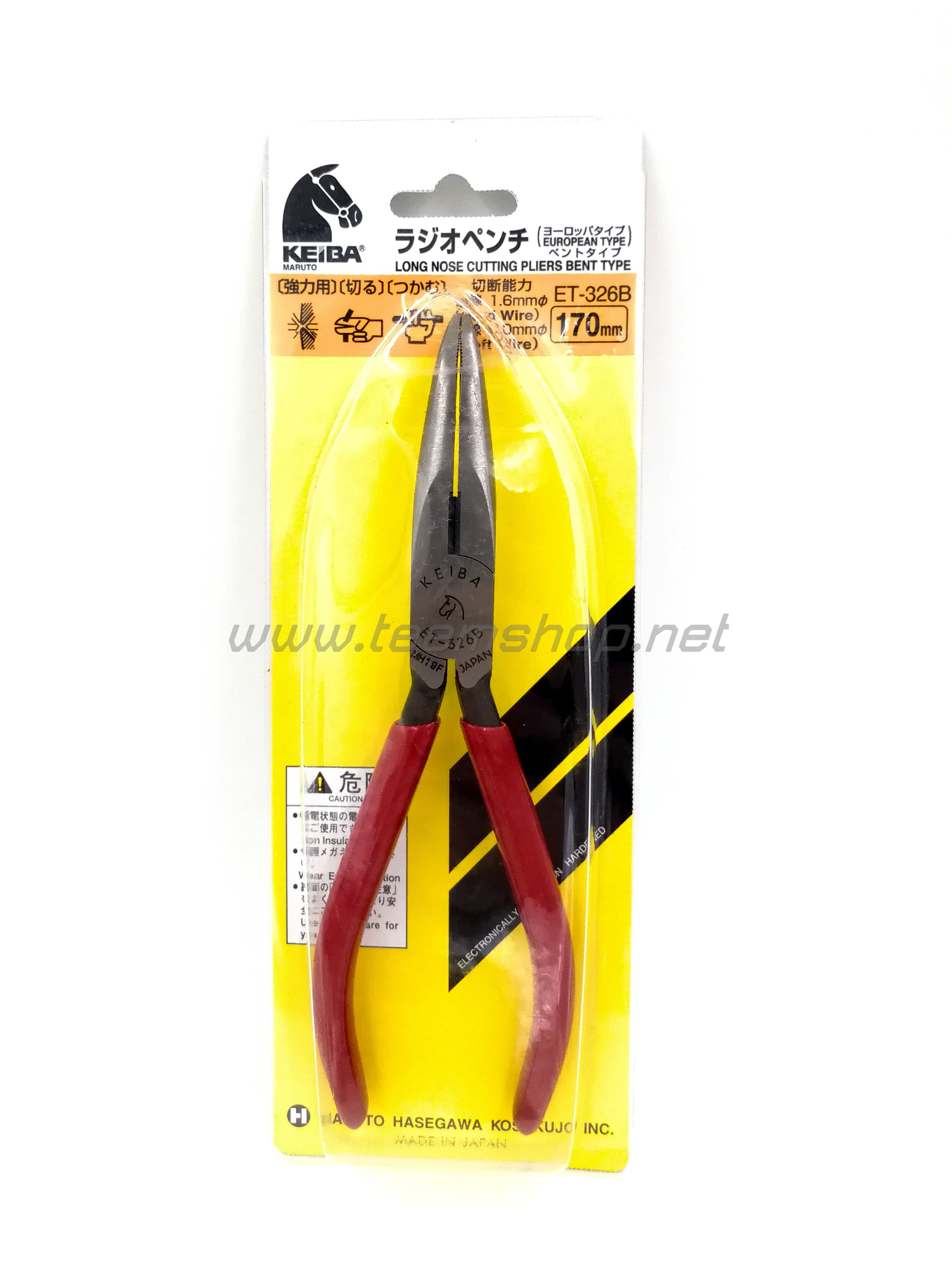 KEIBA คีมปากแหลม ปลายงอ ด้ามบาง ET-326B 6" Made in Japan