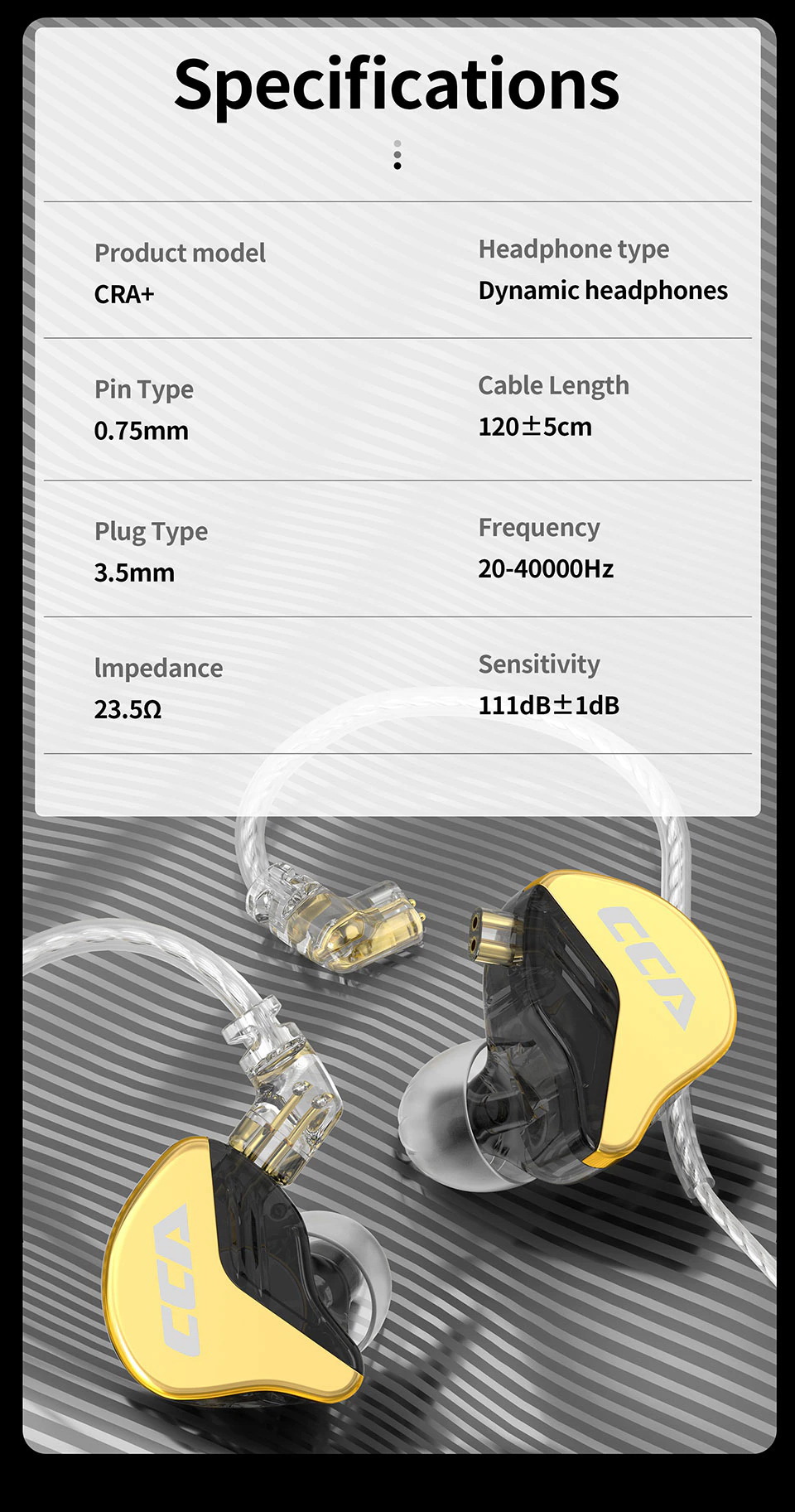 ขาย CCA CRA PLUS หูฟังรุ่นพัฒนาต่อยอดจาก CRA เพิ่มเบส ซาวสเตจ แหลม