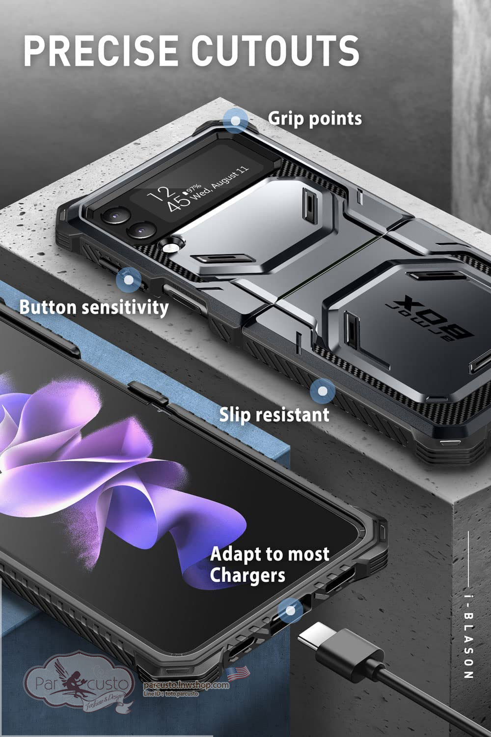 เคสกันกระแทก Samsung Galaxy Z Flip 4 5G [Armorbox] จาก i-Blason (Pre-order USA)