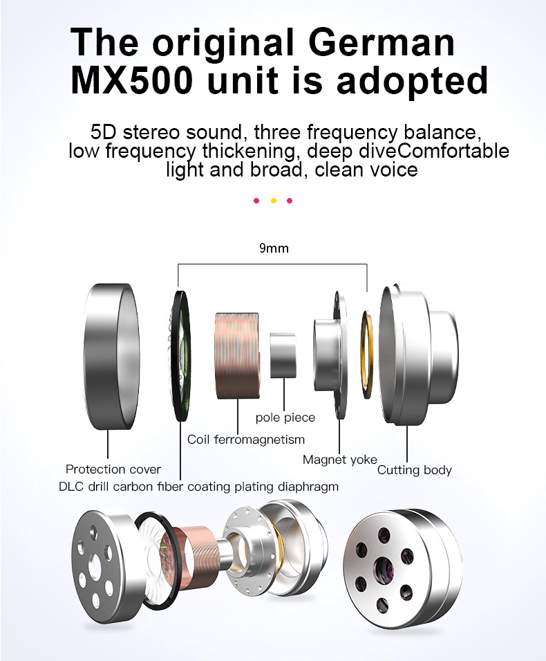 Hakugei Redpoll MX500 หูฟังเอียบัด คุณภาพเสียงระดับ 5D Stereo ประกันศูนย์ไทย
