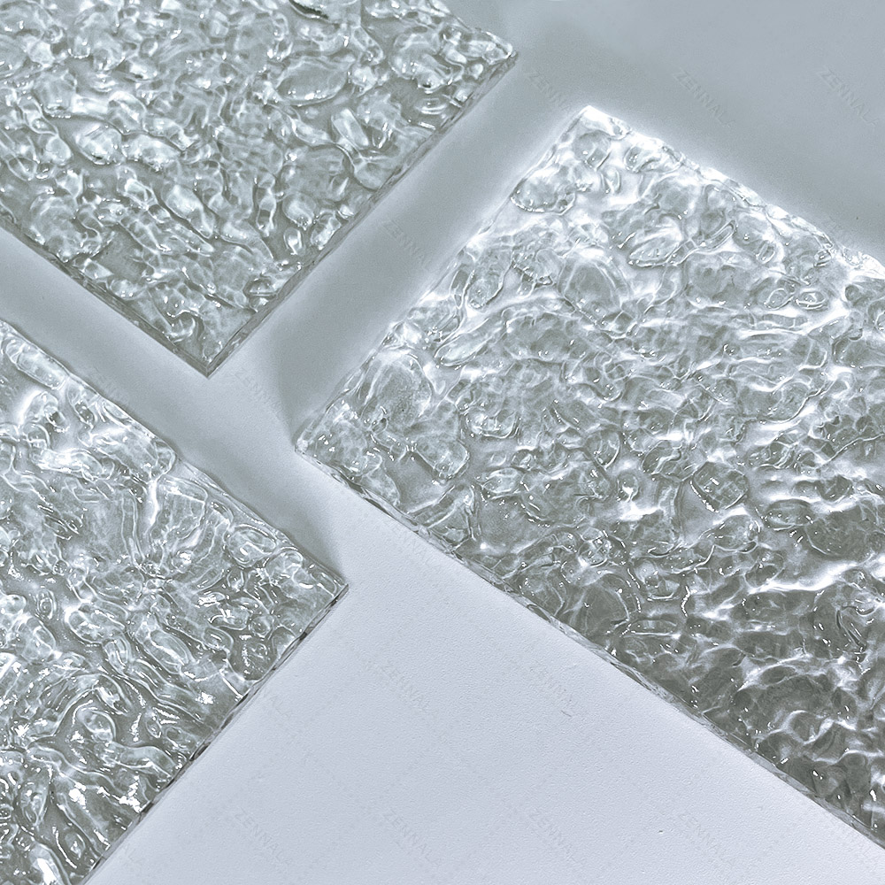 แท่นวางสินค้า แผ่นอะคริลิค ลายคลื่นน้ำ มีหลายขนาดให้เลือก