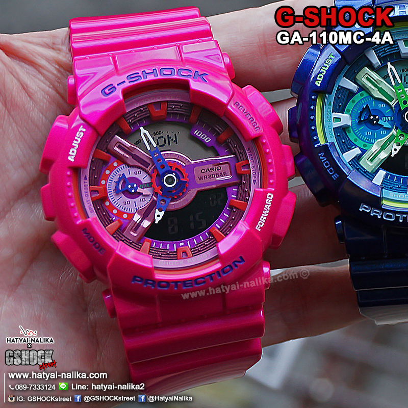 นาฬิกา Casio G-Shock Limited Multi-Color series Crazy Color 2016 รุ่น GA-110MC-4A (สี Shocking Pink) ของแท้ รับประกัน1ปี