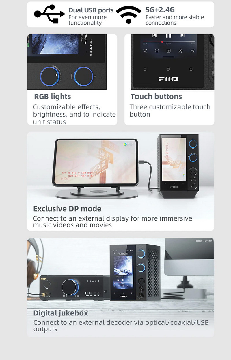 FiiO R7 เครื่องเล่นเพลงสตีมมิ่งตั้งโต๊ะ DAP+DAC+AMP ครบจบในตัว รองรับ MQA, Roon Ready