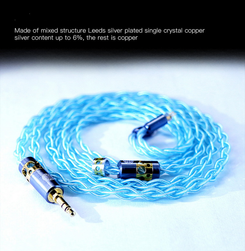 ขาย Hakugei Galaxy สายอัพเกรดหูฟัง Litz 6N OCC ชุบเงิน หุ้มฉนวนใส PE สีฟ้า