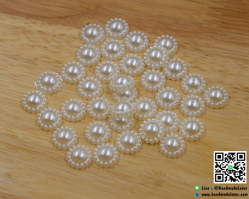 มุกล้อมครึ่งซีก สีมุก ขนาด 12 mm. (100 ชิ้น)