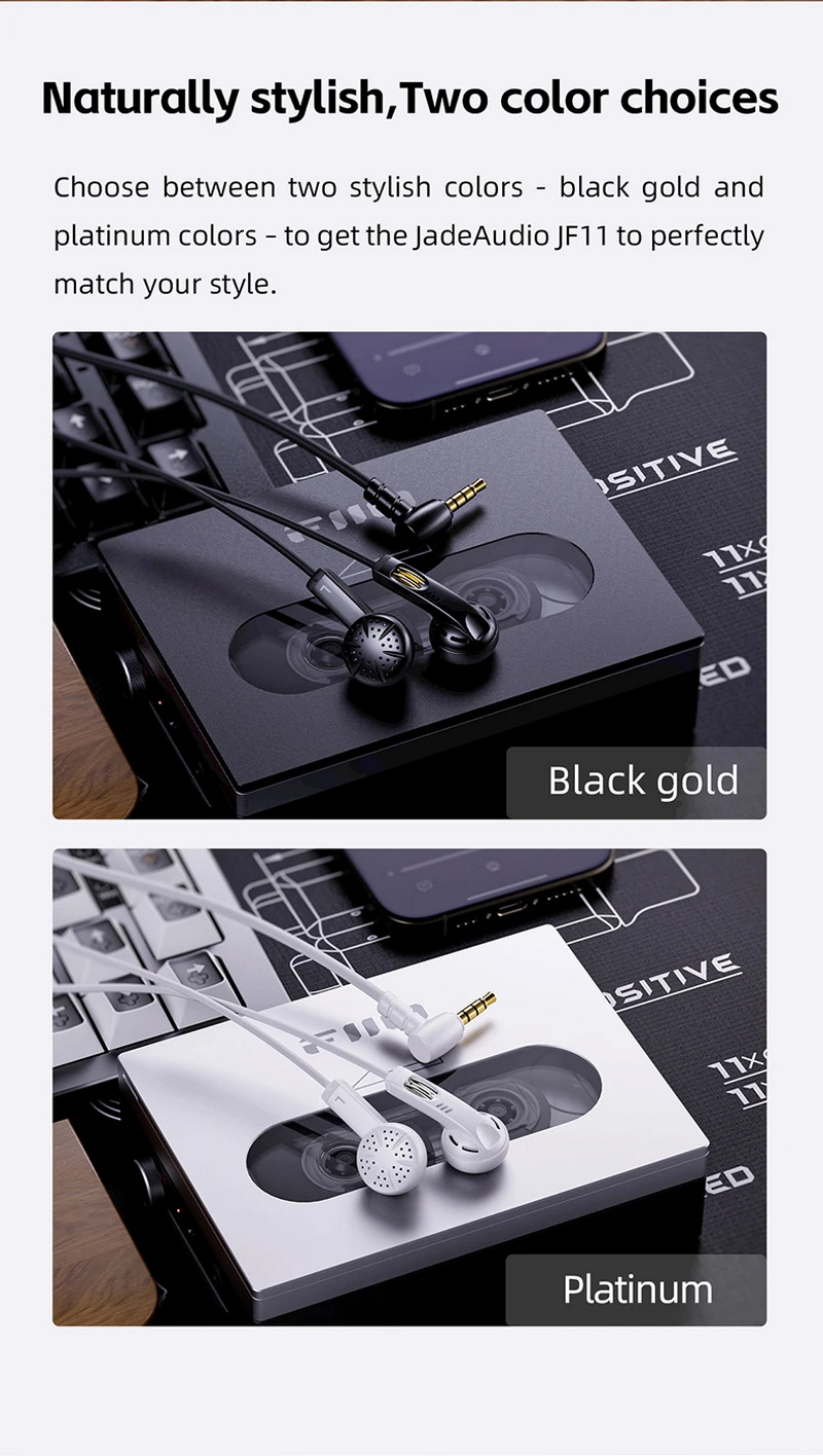 FiiO JF11 (JadeAudio JF11) หูฟังเอียบัด Retro รูปตัว U ไดรเวอร์ไดนามิก 14.2 มม. ประกันศูนย์ไทย