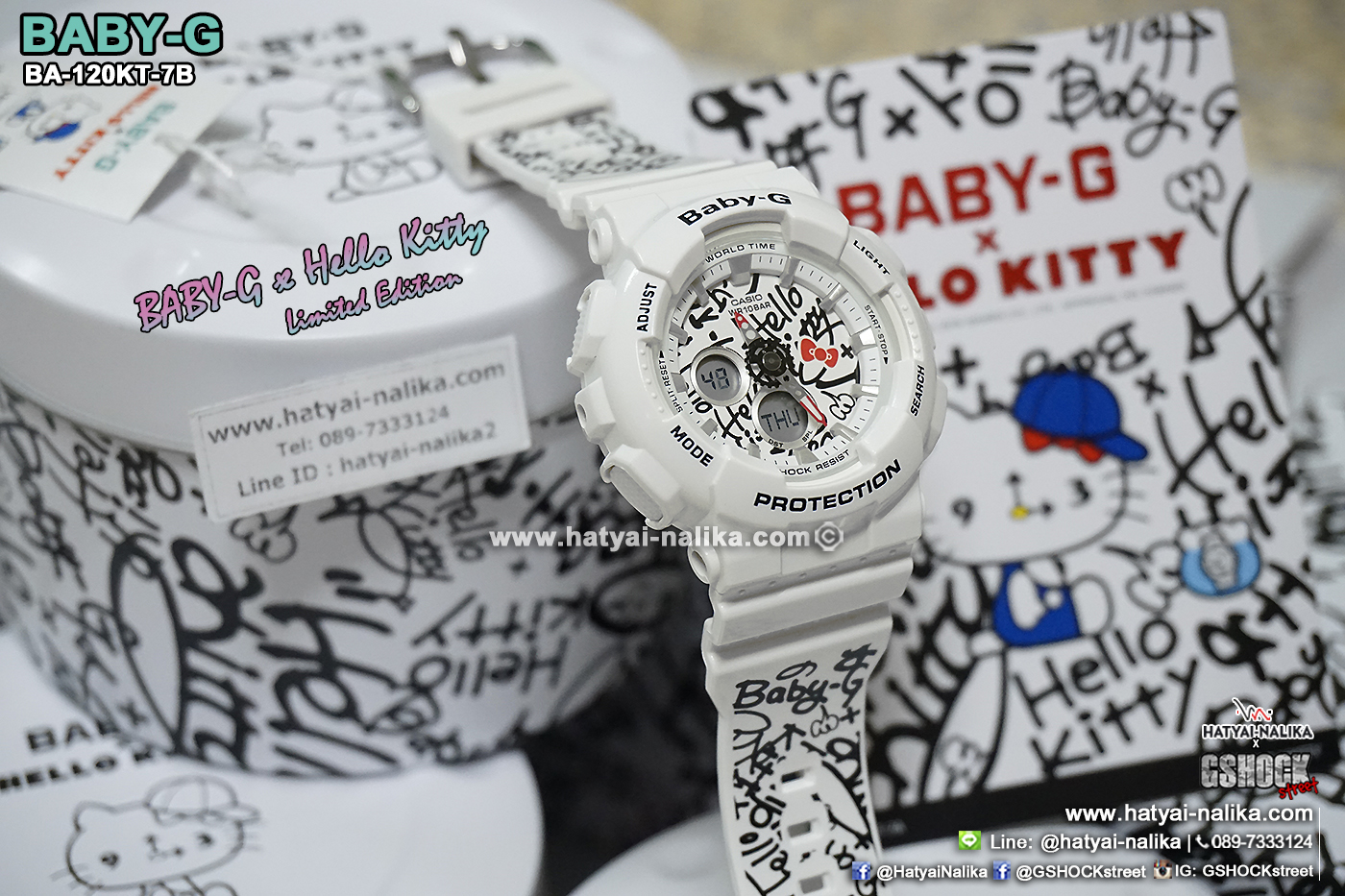 นาฬิกา Casio Baby-G x Hello Kitty Limited Edition รุ่น BA-120KT-7A ของแท้ รับประกัน1ปี
