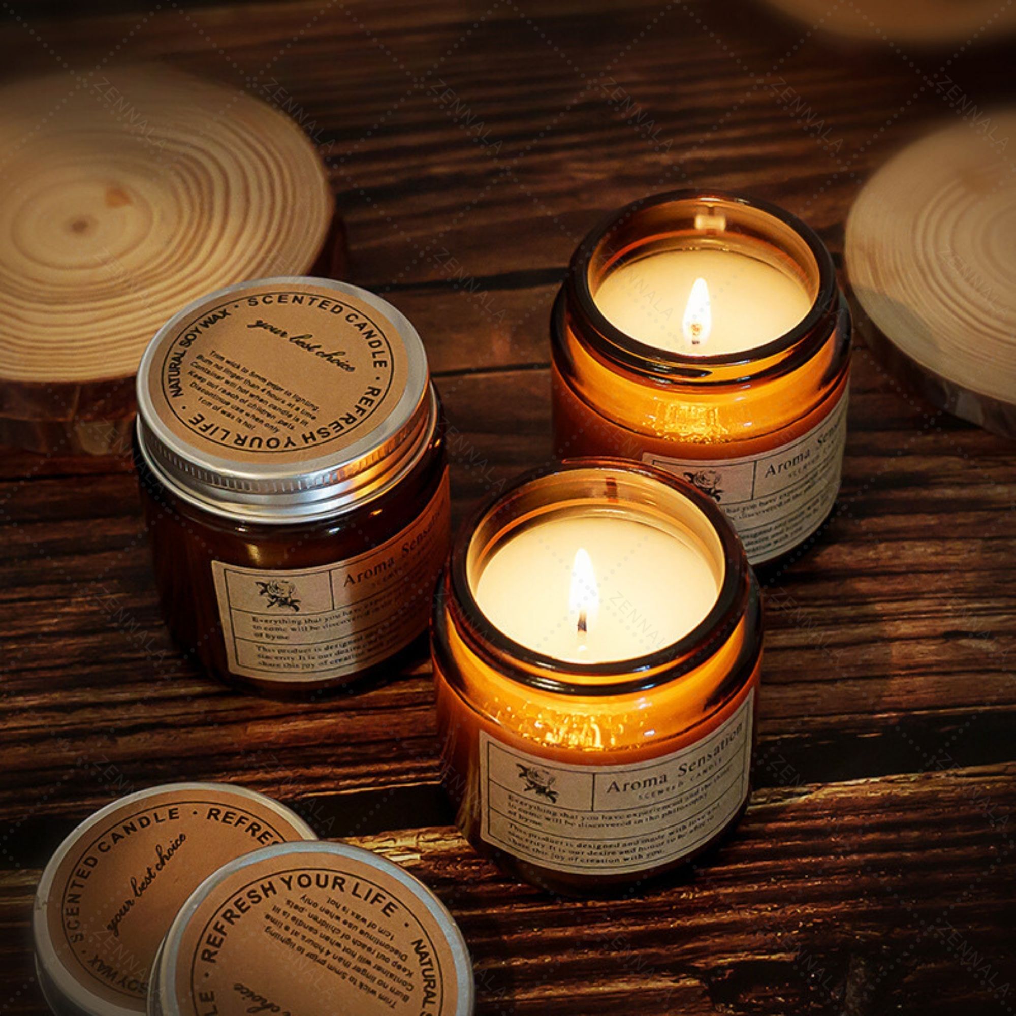 เทียนหอมอโรม่าไขถั่วเหลือง Scented Candle Soy wax น้ำหนักเทียน 80 กรัม