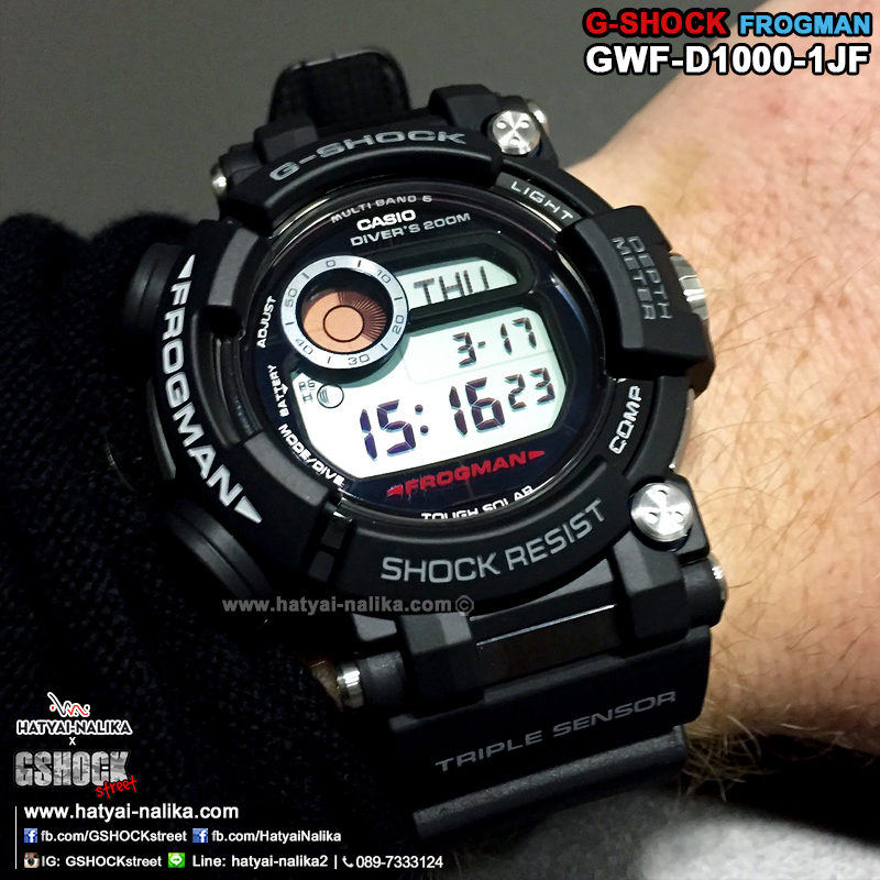 นาฬิกา Casio G-Shock มนุษย์กบ FROGMAN Triple Sensor /Multiband6 /Tough Solar/Carbon Fiber รุ่น GWF-D1000-1 "Made in Japan"